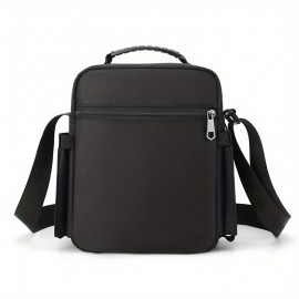 [Casual Crossbody Bag] Large Capacity Men's Casual Oxford Cloth Crossbody Bag | Adjustable Strap, Zippered Pockets, Durable Black Shoulder Bag for Everyday Use